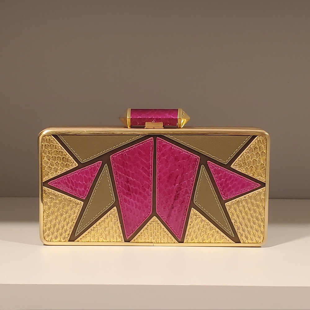 Brian Atwood Snakeskin Clutch Crossbody